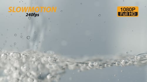 Water Pouring with Rising Bubbles