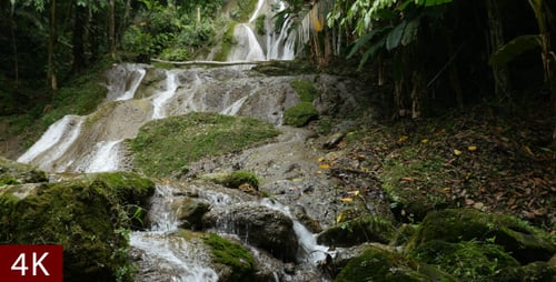 Beautiful Waterfall In Forest Landscape