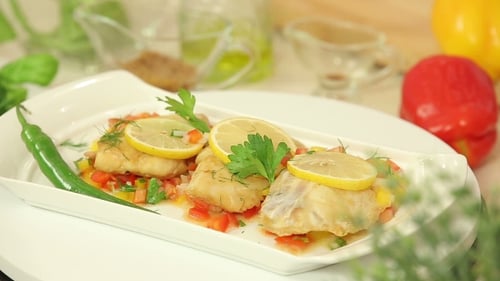Delicious Fish Dish with Lemon and Vegetables