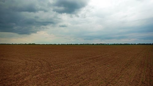 Flying Over A Plowed Field