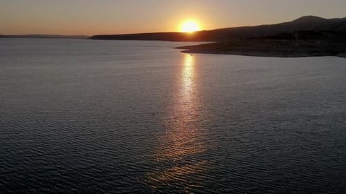 Sunset and Boat on the Sea