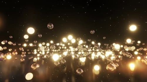 Particles Orb Goldener Hintergrund