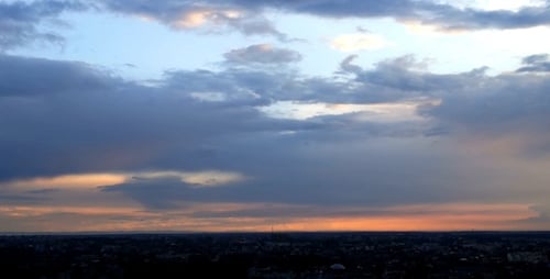 Altitude Sunset Clouds Evening Landscape City Prostor