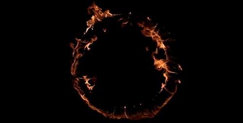 Fiery Ring of Fire Against Black Backdrop