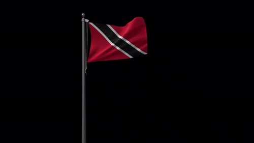 Trinidad and Tobago National Flag Waving Seamless Loop