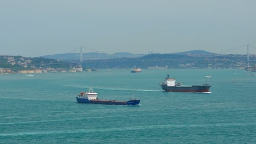 Istanbul. Sea Traffic In Bosphorus Strait