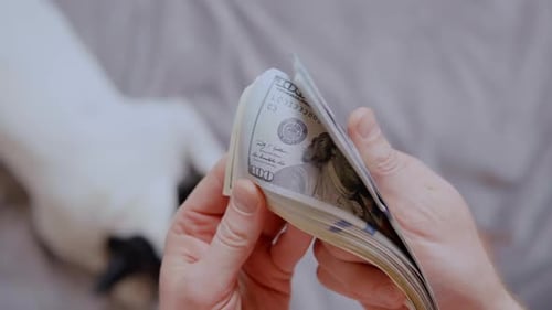 Count Savings Man Holding Cash