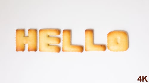 Cracker Letters Spelling Hello in Stop Motion