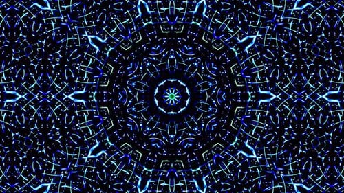 Helles abstraktes Licht, flackernde Streifen, blaue Farbe, Kaleidoskop