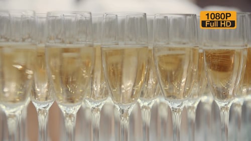Champagne Glasses Ready for a Wedding Celebration