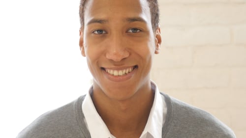 Smiling Young Adult Portrait Close Up