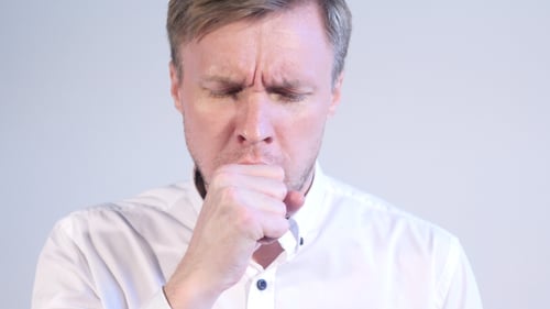 Businessman Coughing Portrait, Cough