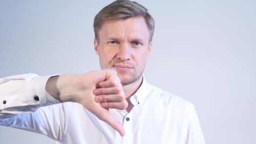 Businessman Portrait, Thumbs Down, Failure