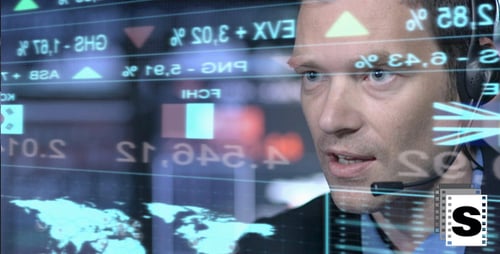 Stock Trader Analyzing Financial Data in Workplace