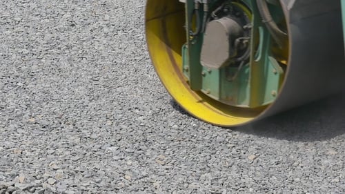 Road Roller On Repairing Of The Road