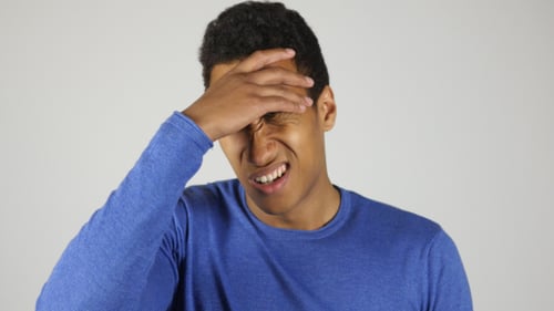 Headache Black Man Portrait