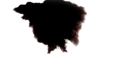 Black Ink Spreading on White Background