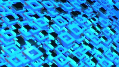 4K Blue Abstract Block Seamless Loop