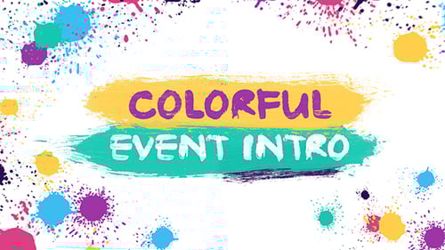 Vibrant Paint Splash Event Intro with Dynamic Brush Strokes