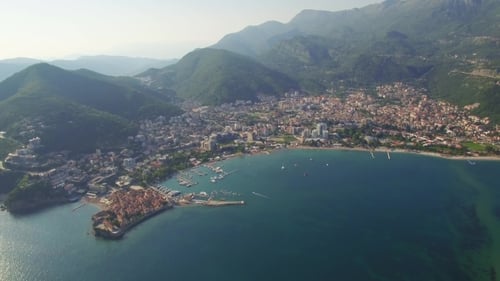 Aerial View Of Old Budva In Montenegro.