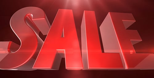Modern 3D Red Sale and Discount Text Animations