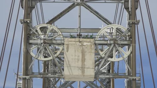 Spinning wheels of the cable cars mechanism