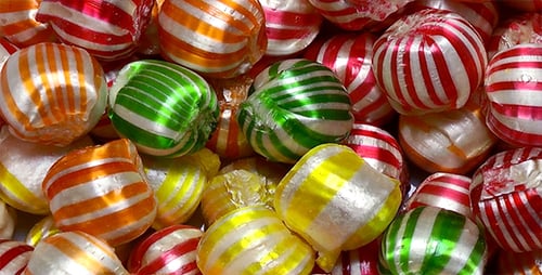 Colorful Wrapped Hard Candy Still Life