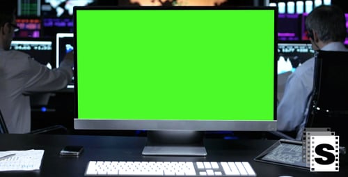 Green Screen Office Monitor