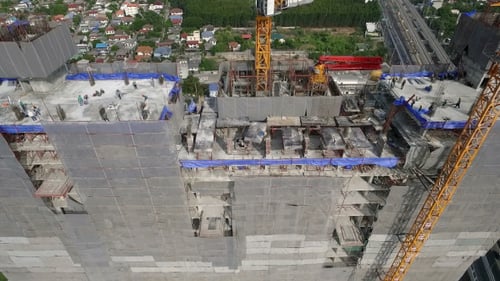 Aerial View High Rise Building Construction 04