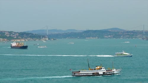 Istanbul. Sea Traffic In Bosphorus Strait