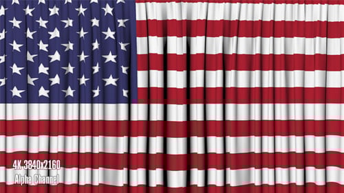 USA Flag Curtain Reveal Transition