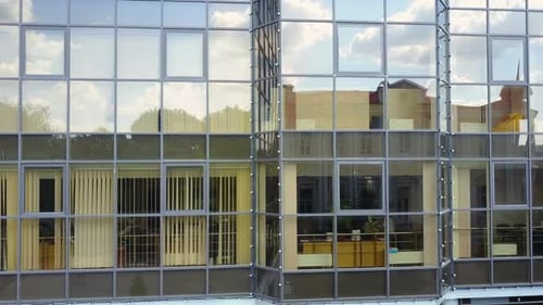 Modern Office Building with Reflective Windows