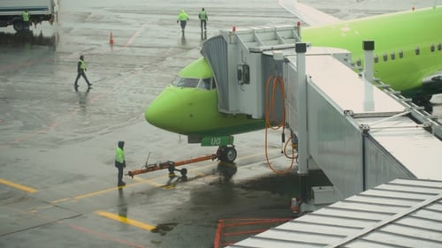 Aircraft Docked In Domodedovo International Airport