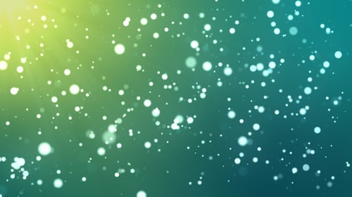 Abstract Glowing Particle Field Animation on Green Gradient Background