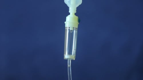 Close Up of IV Drip in Hospital Setting