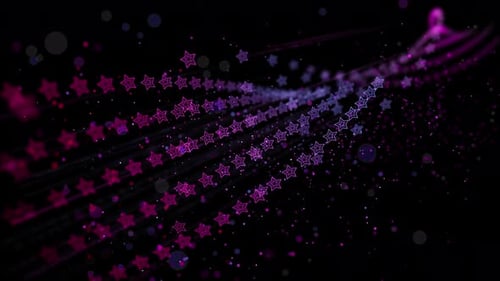 Dynamic Glowing Star Particle Trails Abstract Background
