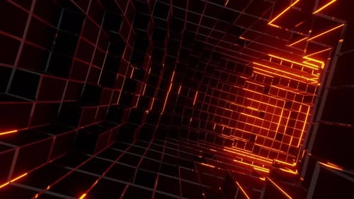 Moving Throw Dark Gold Cubic Tunnel 4K
