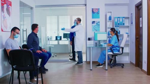 Patients Awaiting Doctor in Clinic Waiting Room