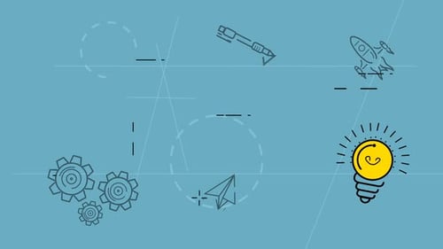 Digital business platform icon against blue background