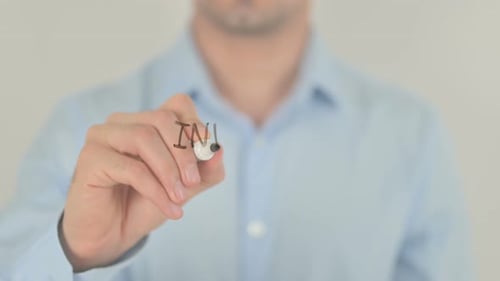 Writing Investment Ideas on Clear Screen