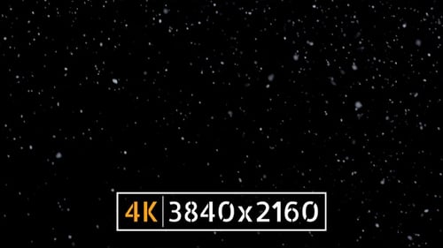 Falling Snow Particles on a Black Background