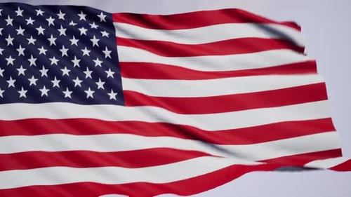 Realistic Waving American Flag Animation