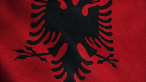 Albanian Flag Waving Seamless Loop