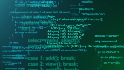 Code de programmation. Chaînes du langage de programmation. Concept de programmation. Codage.