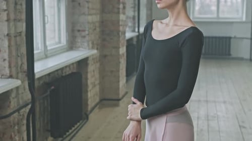 Portrait Of Professional Ballerina In Ballet Studio