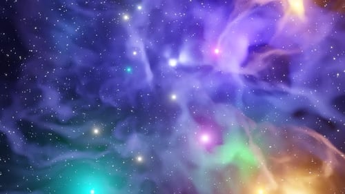 Deep Space Nebula Loop Background with Glowing Star and Plasma