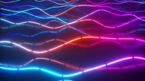 Glowing Abstract Neon Wavy Lines Background Animation