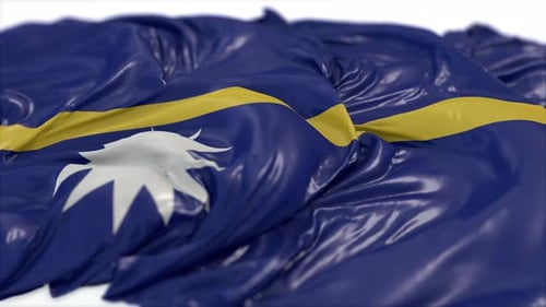 Nauru-Flagge auf einem weißen Boden