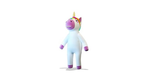 Cute 3D Animated Unicorn Character Standing and Dancing
