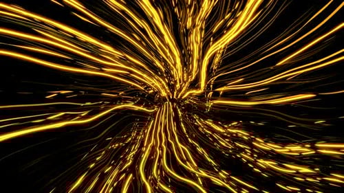 Dynamic Abstract Golden Light Stream Tunnel Loop Background